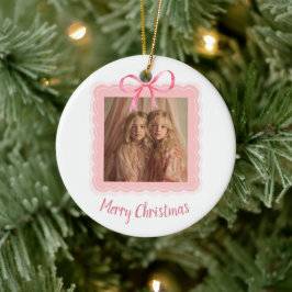 Personalisierter Familien-Foto-Weihnachtsbaumschmu Keramik Ornament