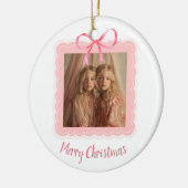 Personalisierter Familien-Foto-Weihnachtsbaumschmu Keramik Ornament (Links)