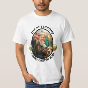 Personalisierter Familien-Osterfoto-Eierkorb T-Shirt