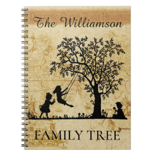 Personalisierter Familien-Stammbaum Vintage Geneal Notizblock