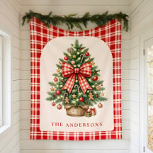 Personalisierter Familien-Weihnachtsbaum Roter Gin