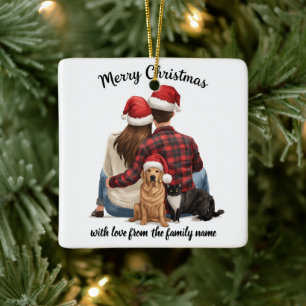 Personalisierter Familien-Weihnachtsschmuck 2025 Keramikornament