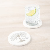 Personalisierter Familienbaum mit Zitat weiß Getränkeuntersetzer (Seite)