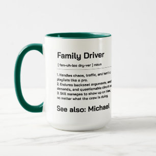 Personalisierter Familienfahrer Lustiger täglich Tasse