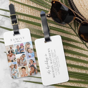 Personalisierter Familienfoto-Collage-Name Gepäckanhänger