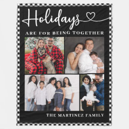 Personalisierter Familienfoto Collage Urlaub Fleecedecke