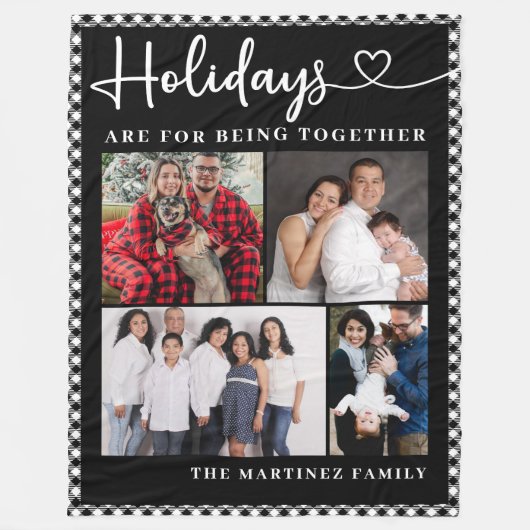 Personalisierter Familienfoto Collage Urlaub Fleecedecke (Vorderseite)