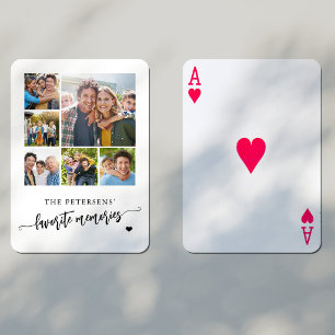 Personalisierter Familienfoto-Collagen-Name Spielkarten