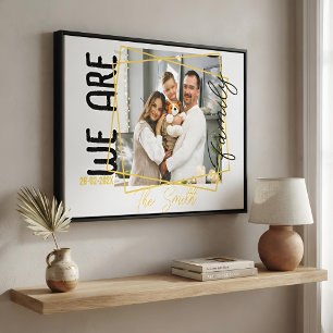 Personalisierter Familienfoto-Goldrahmen mit indiv Leinwanddruck
