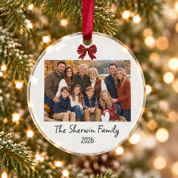 Personalisierter Familienfoto-Weihnachten Ornament