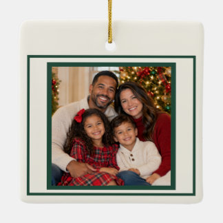 Personalisierter Familienfoto-Weihnachtsbaumschmuc Keramikornament