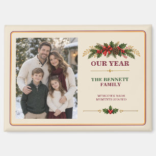 Personalisierter Familienfoto-Weihnachtsmagnet im Magnet