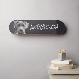 Personalisierter Familienhund Skateboard