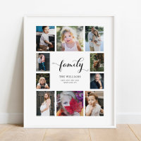 Personalisierter Familienname 10 Foto Collage Post