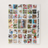 Personalisierter Familienname 45 FotoCollage White Puzzle (Vertikal)