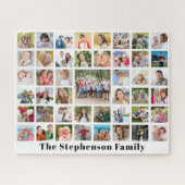 Personalisierter Familienname 45 FotoCollage White Puzzle (Horizontal)