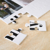 Personalisierter Familienname 45 FotoCollage White Puzzle (Seite)
