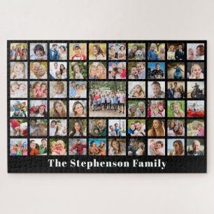 Personalisierter Familienname 57 FotoCollage Puzzle