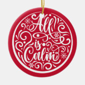 Personalisierter Familienname alles ist ruhig Weih Keramik Ornament (Vorne)