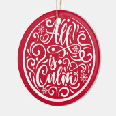 Personalisierter Familienname alles ist ruhig Weih Keramik Ornament (Links)