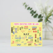 Personalisierter Familienname Benutzerdefinierte W Postkarte (Stehend Vorderseite)