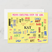 Personalisierter Familienname Benutzerdefinierte W Postkarte (Vorne/Hinten)