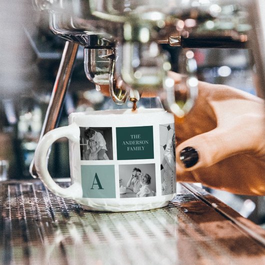 Personalisierter Familienname Collage Foto Geschen Espressotasse