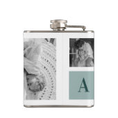 Personalisierter Familienname Collage Foto Geschen Flachmann (Rückseite)