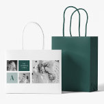 Personalisierter Familienname Collage Foto Geschen Große Geschenktüte<br><div class="desc">Das personalisierte Familiengeschenk: Trendy Collage Foto & Green Theme! Dieses einzigartige und stilvolle Geschenk ist dazu gedacht,  die besonderen Momente Ihrer Familie zu feiern und Ihrer Wohngestaltung eine Touch naturlich inspirierter Eleganz zu verleihen.</div>