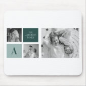 Personalisierter Familienname Collage Foto Geschen Mousepad (Vorne)