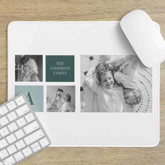 Personalisierter Familienname Collage Foto Geschen Mousepad