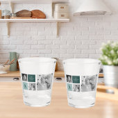 Personalisierter Familienname Collage Foto Geschen Schnapsglas