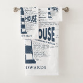 Personalisierter Familienname des Light House Badhandtuch Set (Insitu)