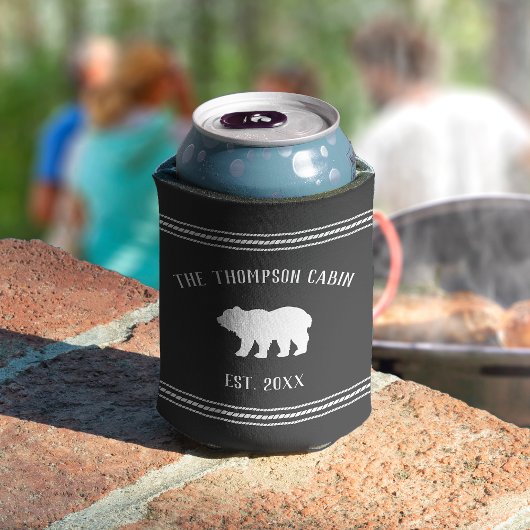 Personalisierter Familienname des rustikalen Bären Dosenkühler