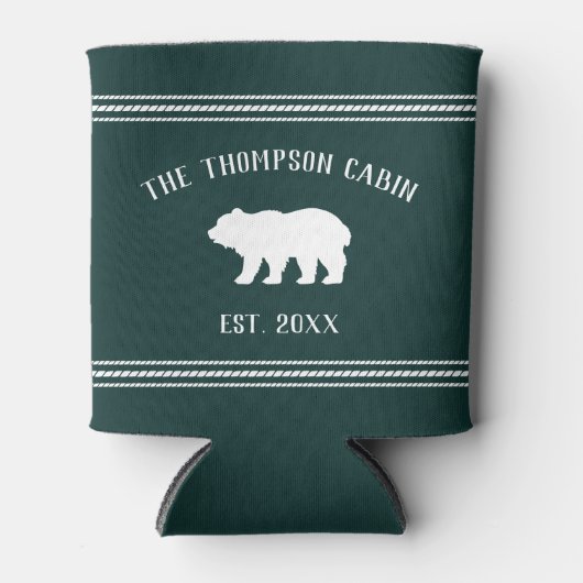 Personalisierter Familienname des rustikalen Bären Dosenkühler (Vorderseite)
