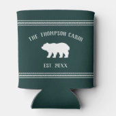 Personalisierter Familienname des rustikalen Bären Dosenkühler (Rückseite)