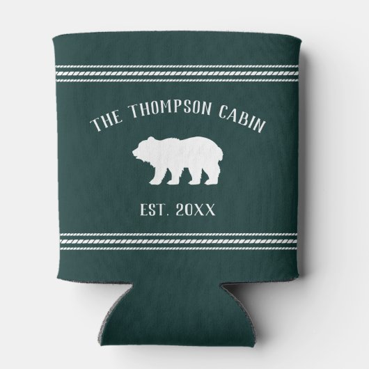 Personalisierter Familienname des rustikalen Bären Dosenkühler (Rückseite)
