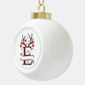 Personalisierter Familienname "E" Keramik Kugel-Ornament (Rechts)