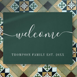 Personalisierter Familienname Emerald Green Willko Fußmatte