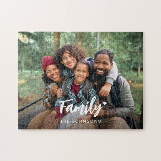 Personalisierter Familienname Foto Puzzle (Horizontal)