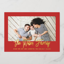 Personalisierter Familienname Foto rot