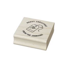 Personalisierter Familienname Frohe Weihnachten  Gummistempel