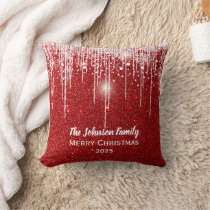 Personalisierter Familienname Frohe Weihnachten Ro Kissen