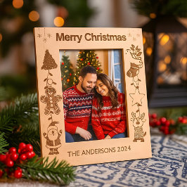 Personalisierter Familienname Frohe Weihnachtsfeie Geätzte Rahmen