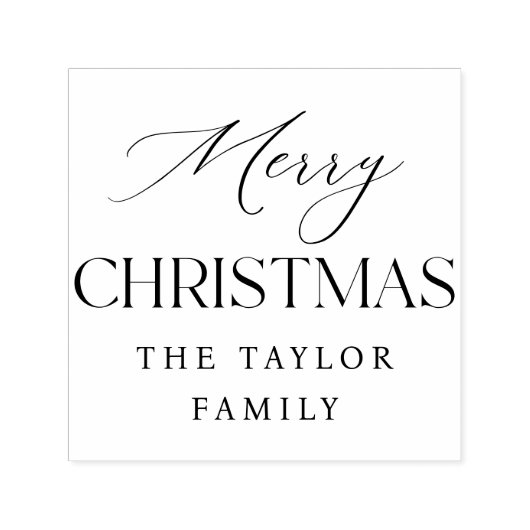 Personalisierter Familienname Frohe Weihnachtsschr Permastempel (Design)
