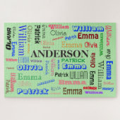 Personalisierter Familienname für Word Cloud Puzzle (Horizontal)