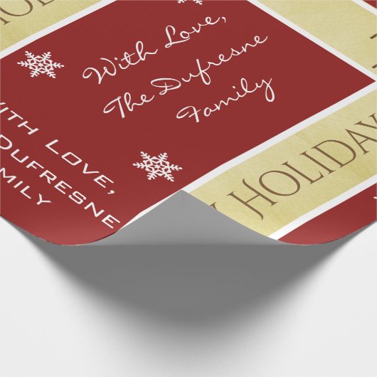 Personalisierter Familienname Geschenkpapier (Ecke)