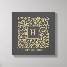 Personalisierter Familienname Gold Monogram