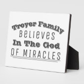 Personalisierter Familienname Gott der Wunder Chri Fotoplatte (Seite)