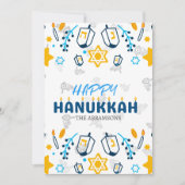 Personalisierter Familienname Happy Hanukkah Feiertagskarte (Vorderseite)